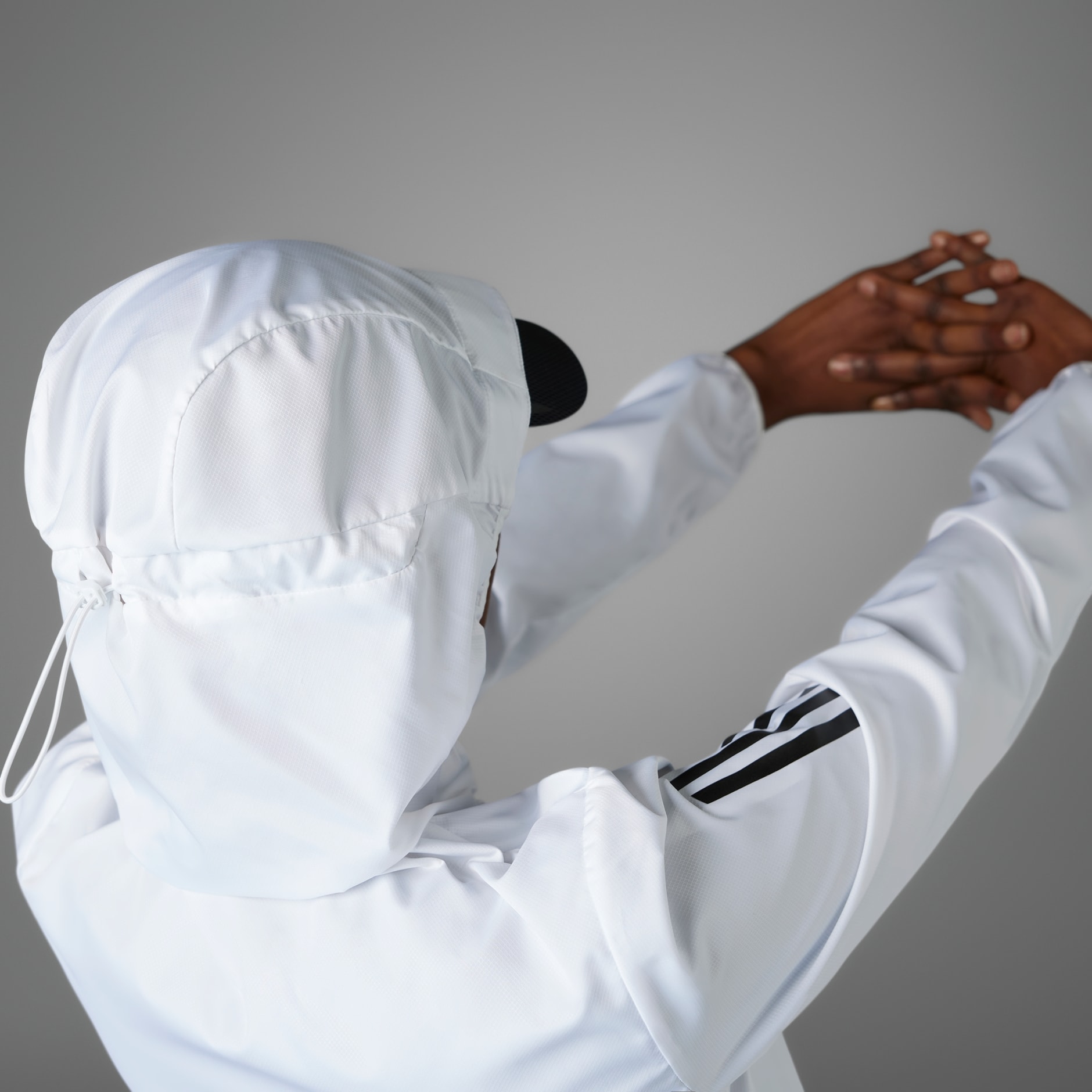 Adidas Own The Run Hooded Running Windbreaker White Adidas Uae