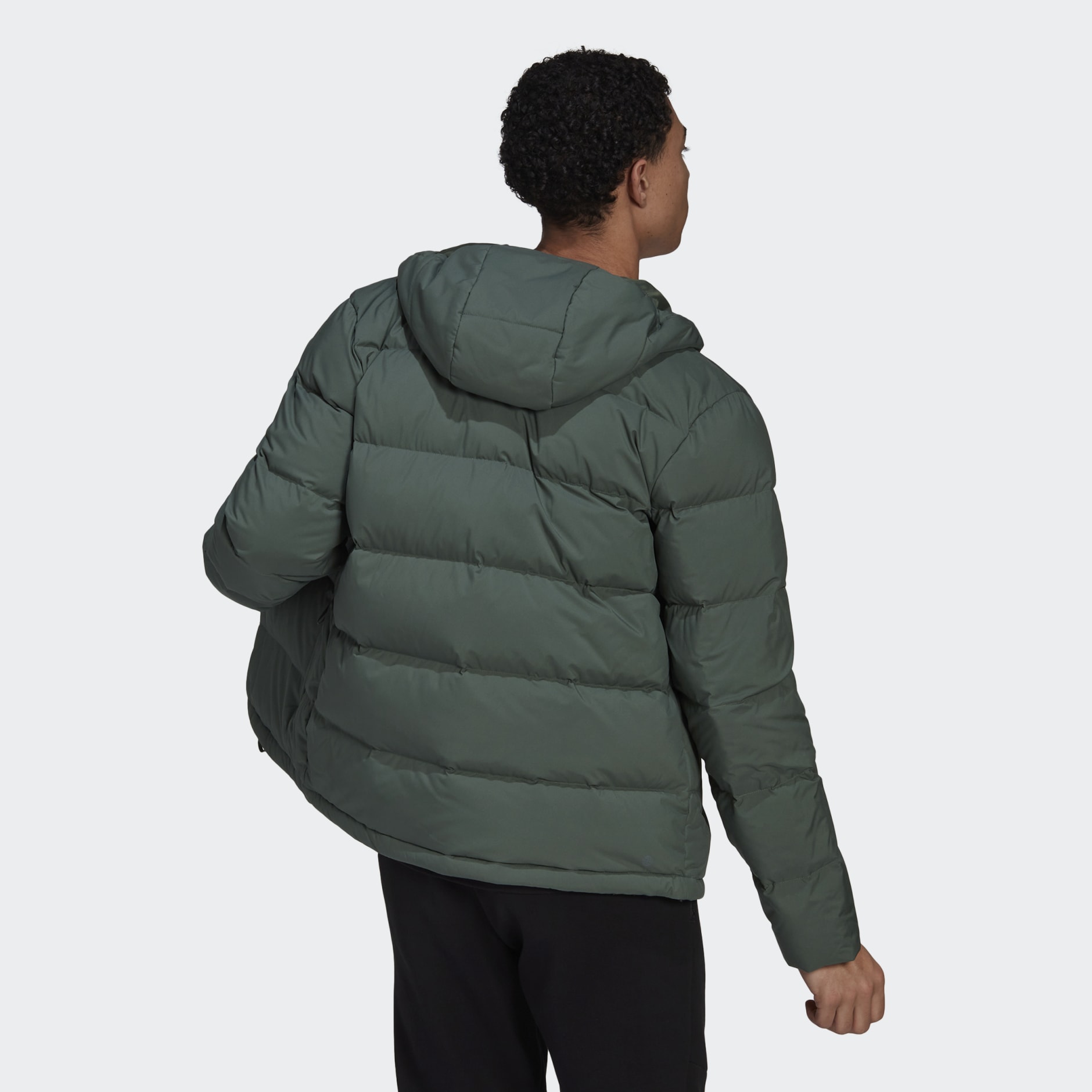 Adidas Helionic Hooded Down Jacket Green Adidas Uae