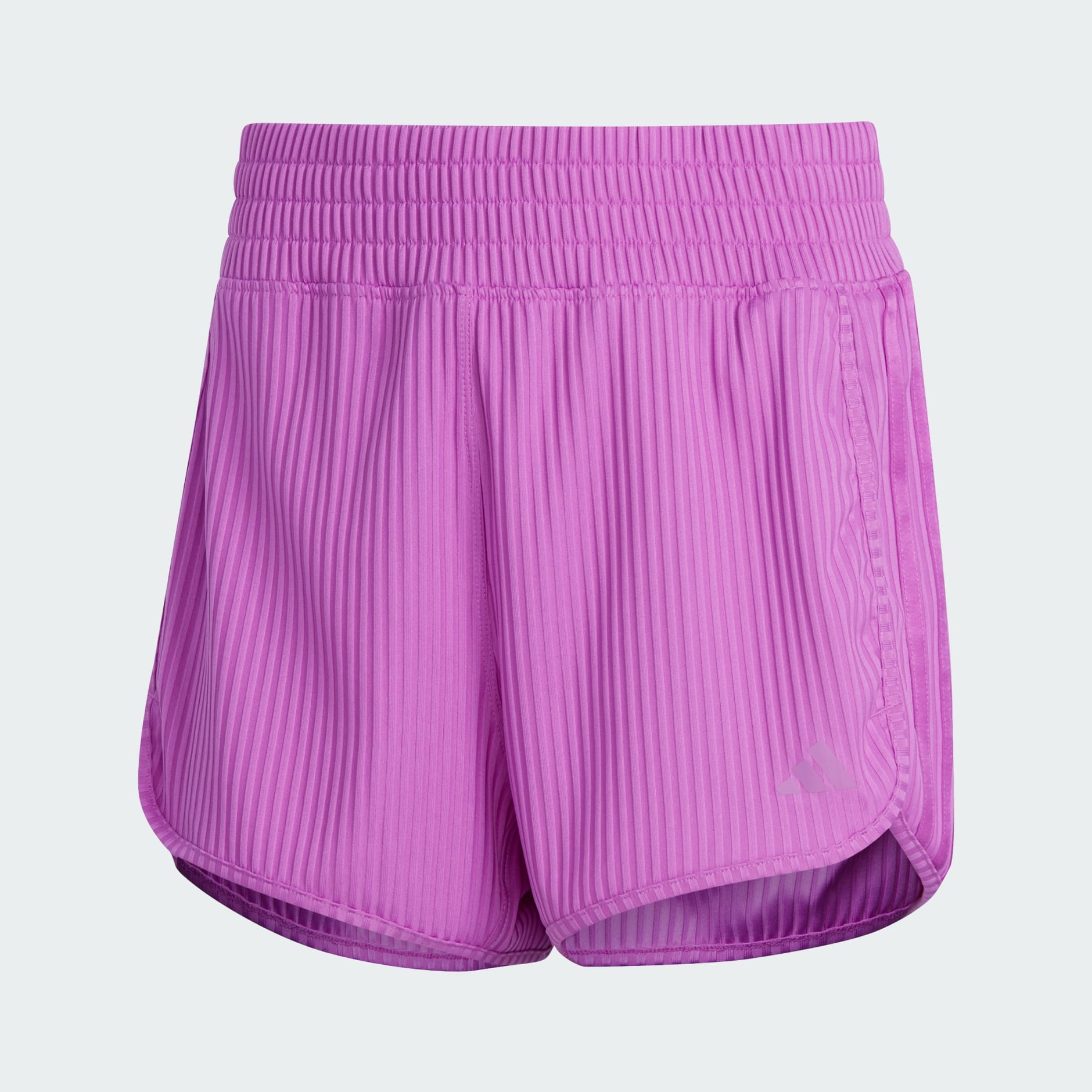 Adidas Pacer All Gym Seasonal Rib High Rise Tonal Stripes Shorts