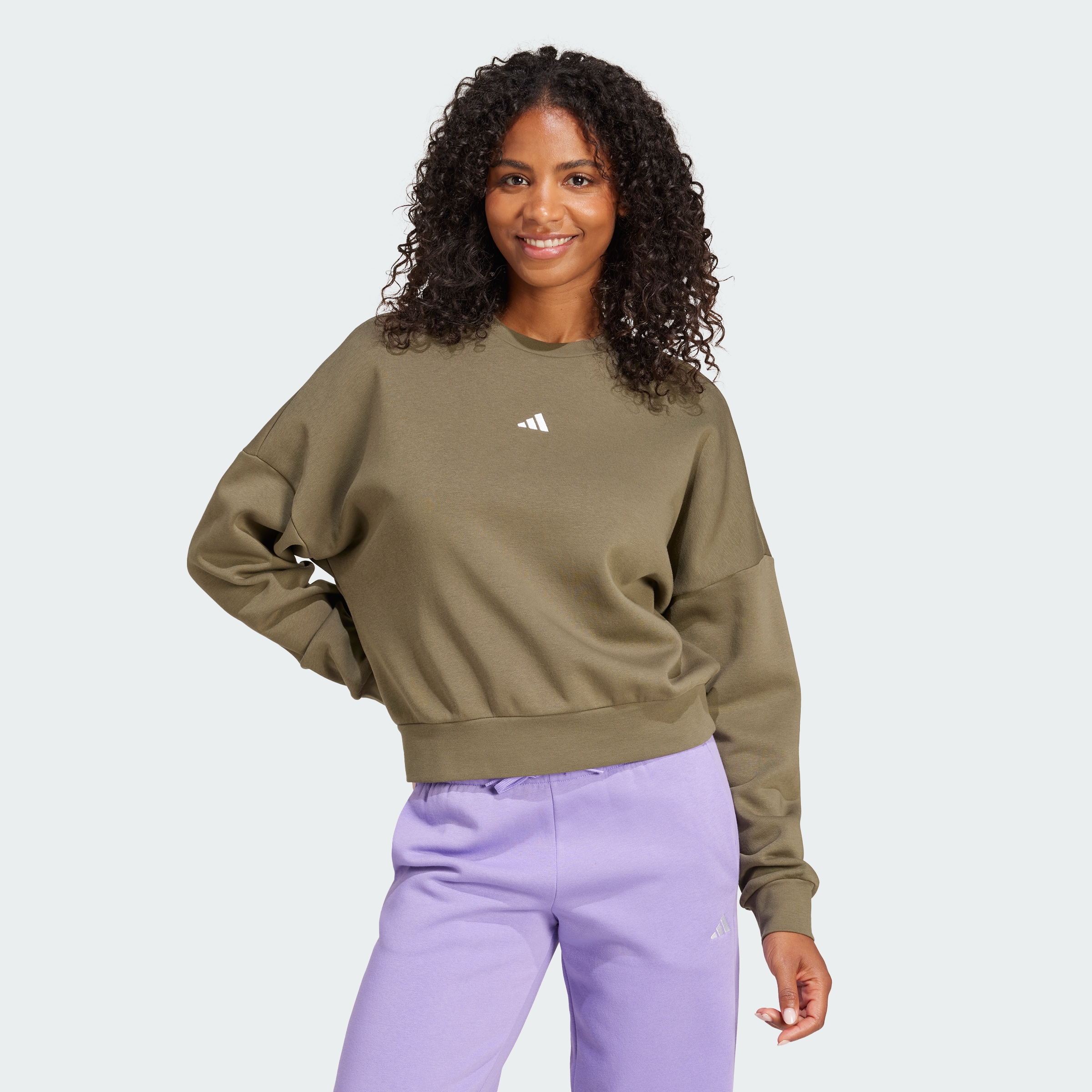 adidas women Essentials Small Logo Feelcozy Sweatshirt - Picture 28 of 47