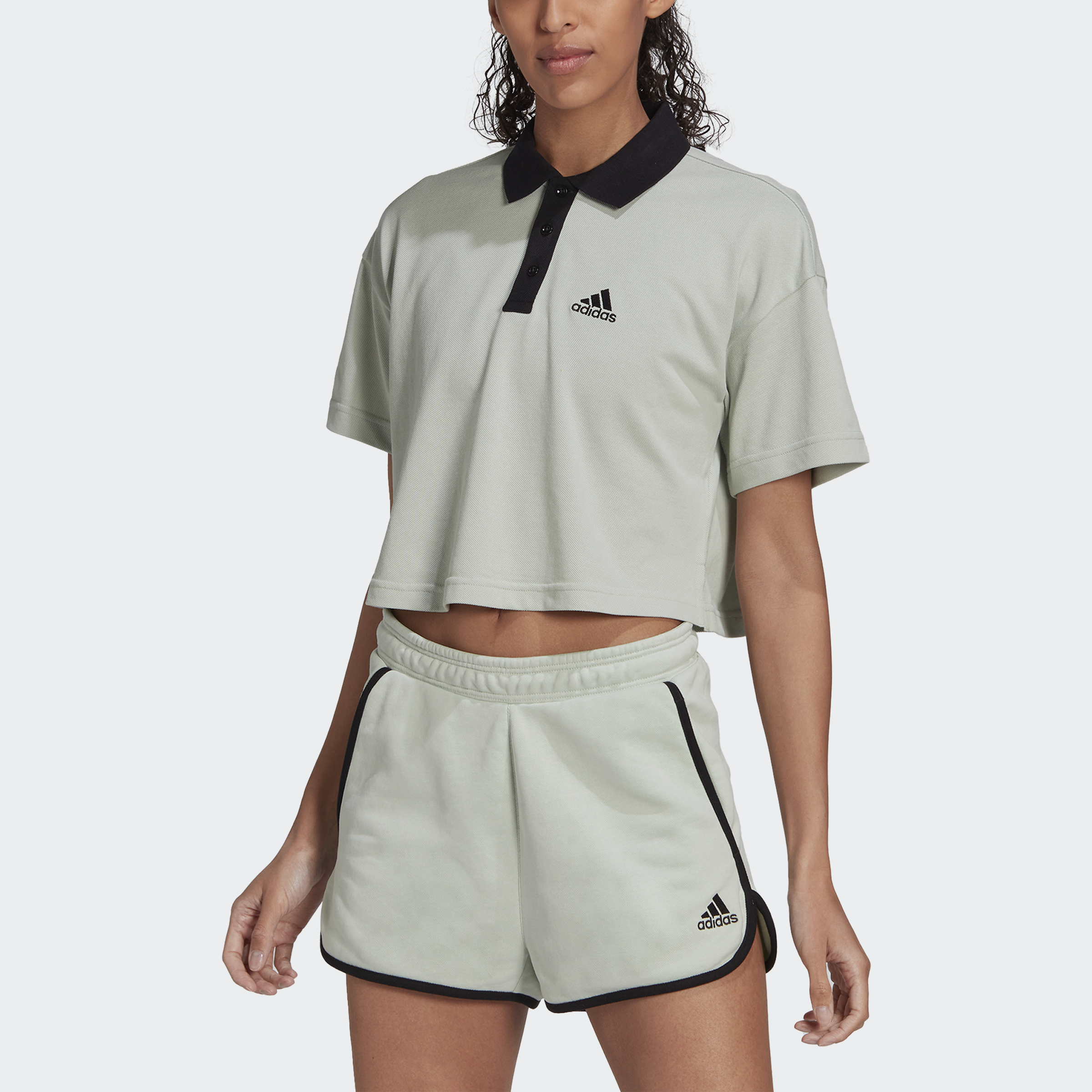 hélice Fontanero amplio adidas Originals Cropped Piqué Polo Shirt Women&#039;s | eBay