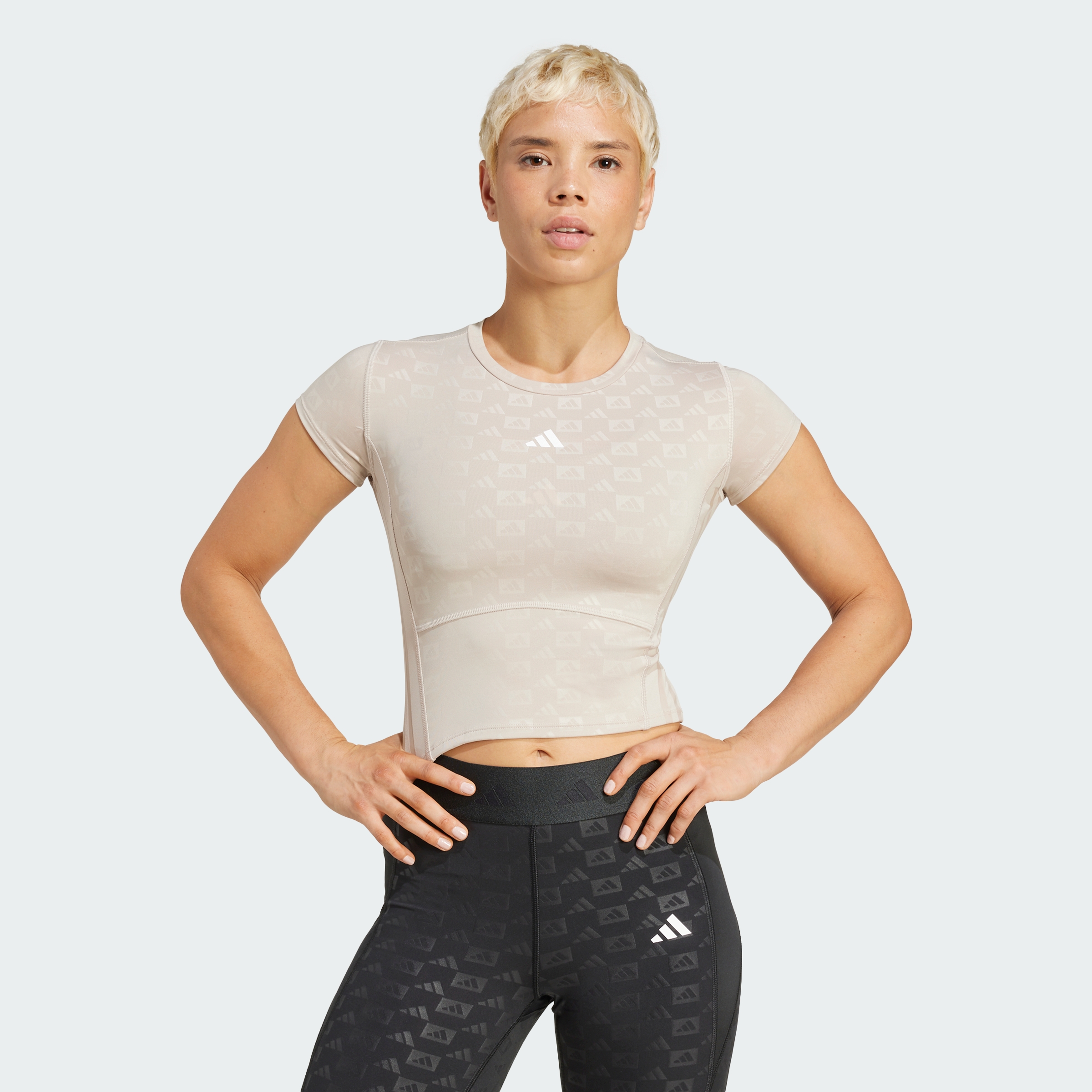 adidas women Hyperglam Training Emboss Tee