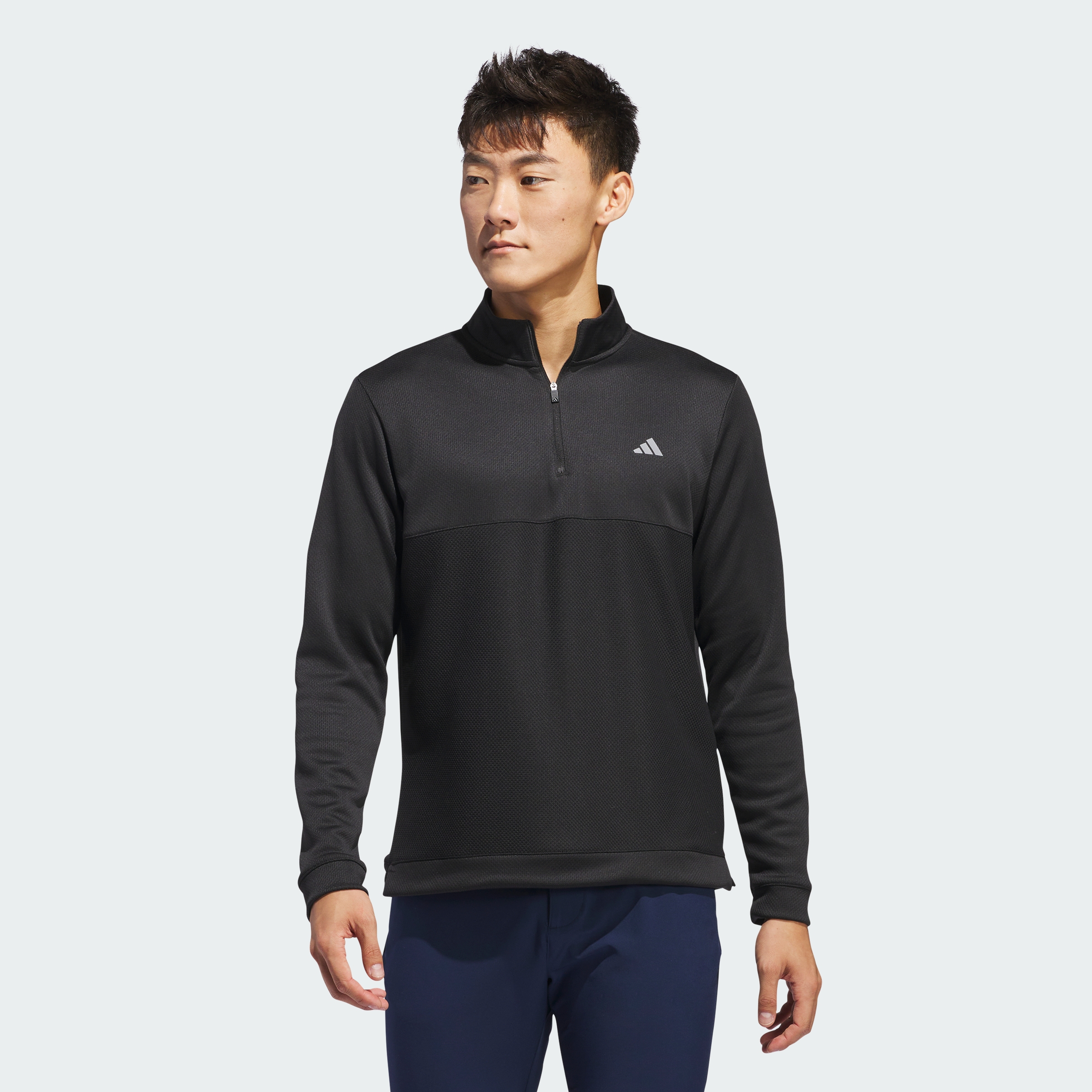 мужской текстурированный топ adidas Ultimate365 с застежкой на четверть молнии