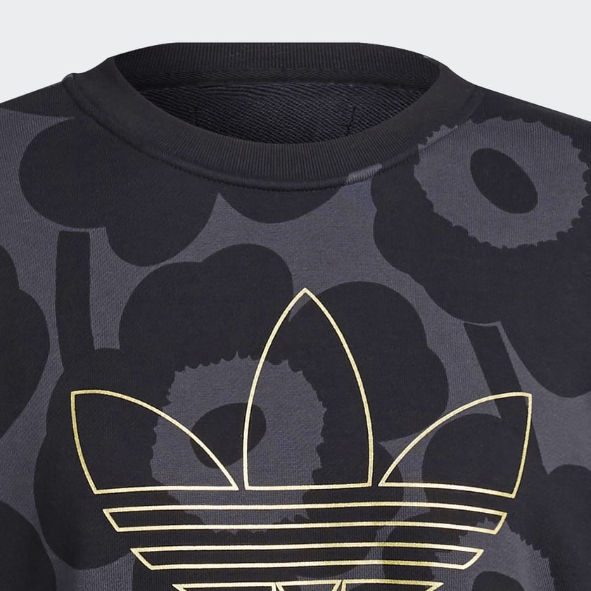 adidas Sudadera Marimekko con Trifolio Dorado Estampado Negro