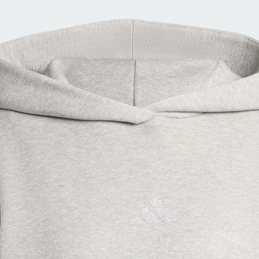 Grey ALL SZN Holiday Glitter Fleece Loose Hoodie