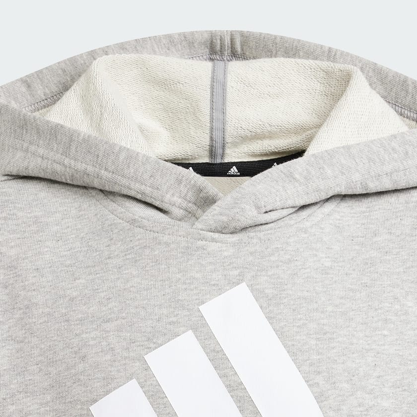 Grey Essentials Two-Colored Big Logo Cotton Hoodie