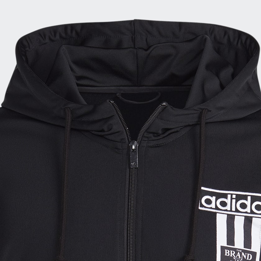 Negro Polera con Capucha Adicolor Adibreak Cierre Frontal