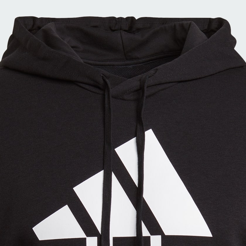 Negro Polera con Capucha Essentials Logo Grande