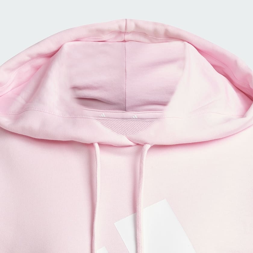 Rosado Polera con Capucha Essentials Big Logo Tela French Terry Holgada