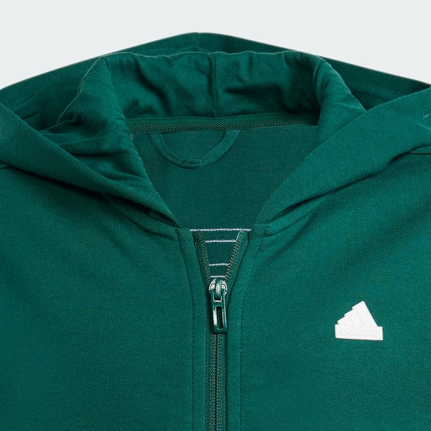 Zielony Future Icons 3-Stripes Full-Zip Hooded Track Top