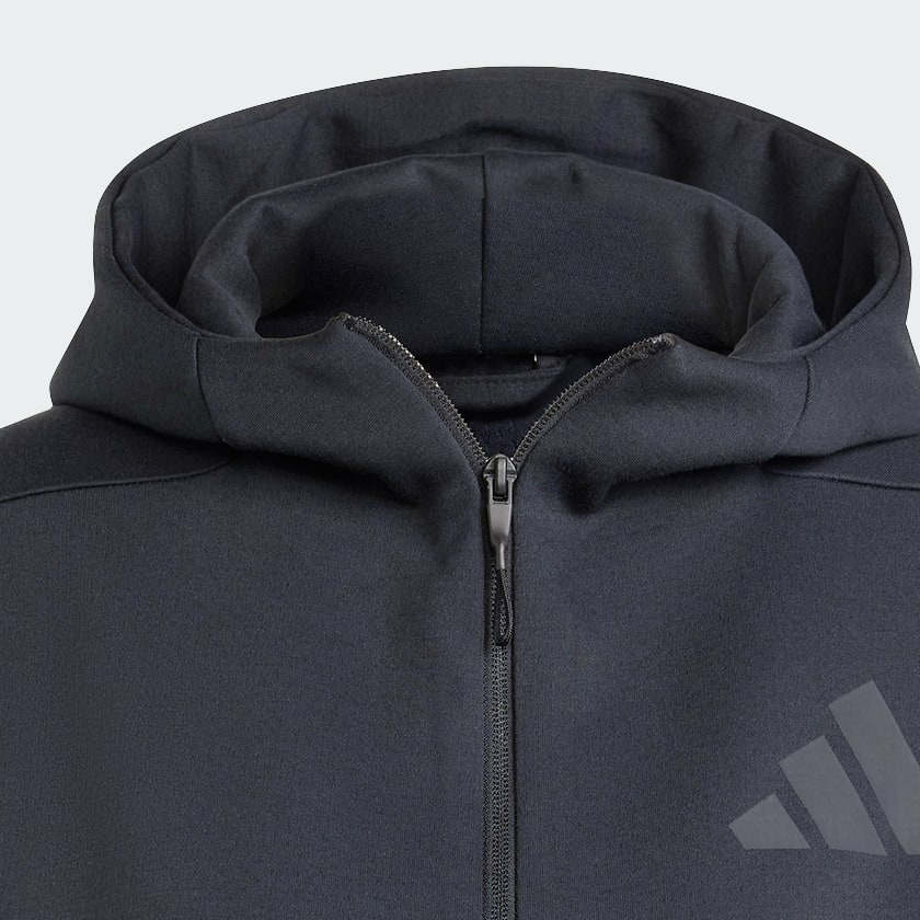 Negro Sudadera con Gorro adidas Z.N.E. Cierre Frontal