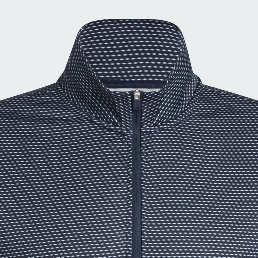 Azul Polerón Performance Estampado con Cierre Corto