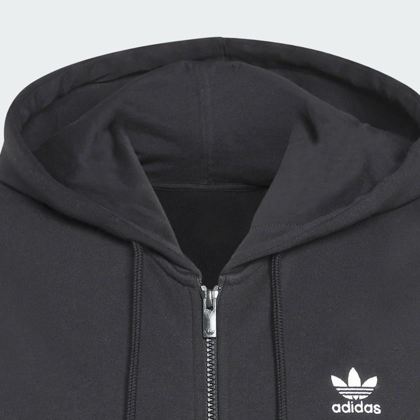 Czerń BLUZA Z KAPTUREM BEZ RĘKAWÓW TREFOIL ESSENTIALS