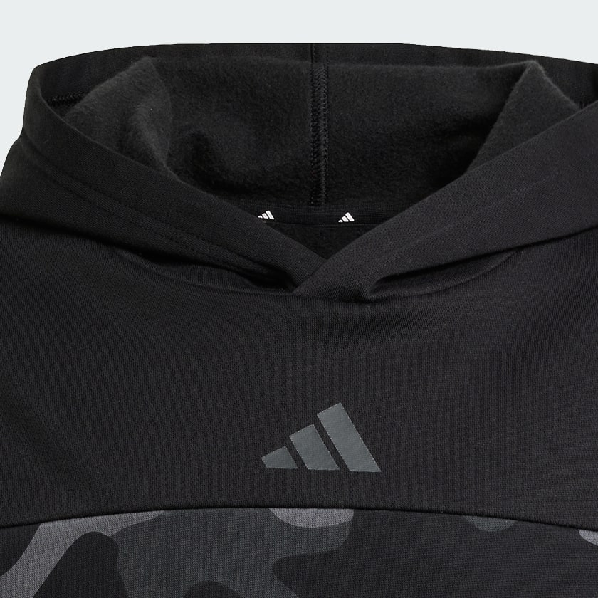 Svart Seasonal Essentials Camo Fleece Hettegenser