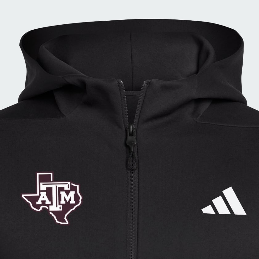 adidas Texas A&M Aggies Full Zip Player Travel ZNE Hoodie