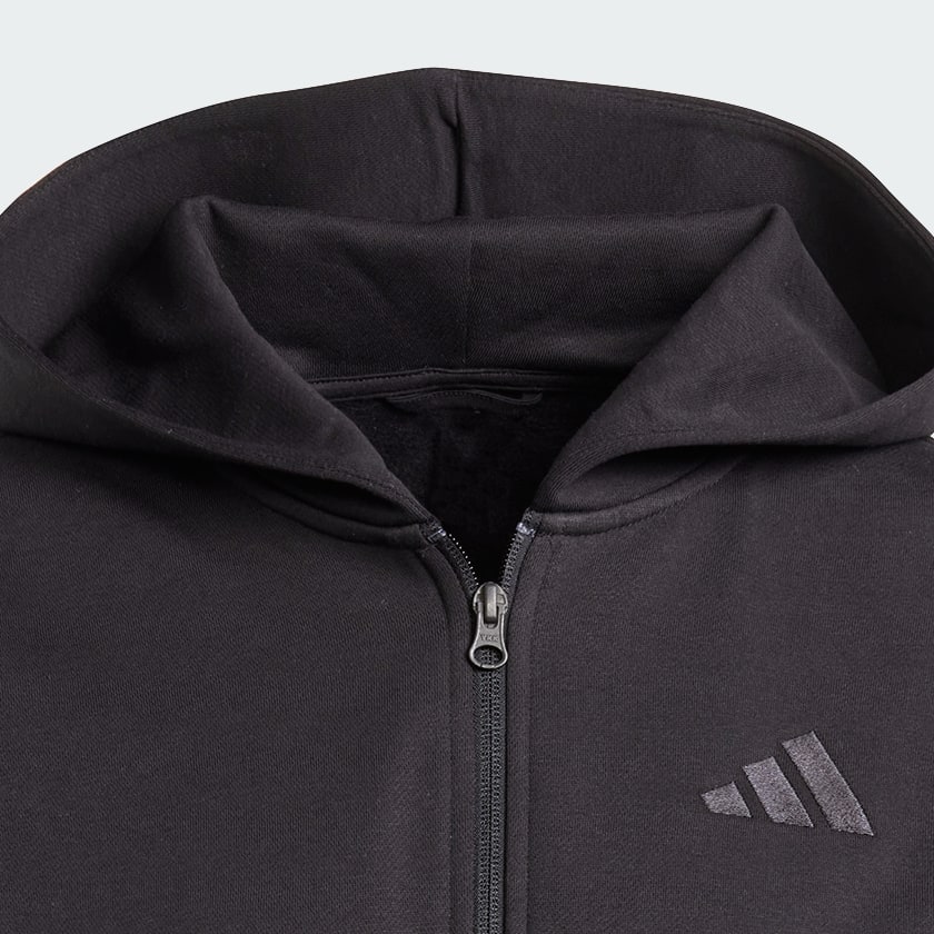 สีดำ เสื้อฮู้ดผ้าฟลีซซิปยาวเต็มตัว ALL SZN