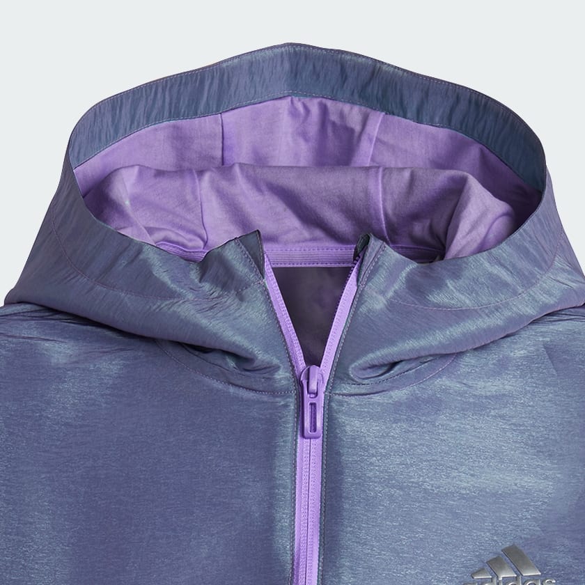 Roxo Camisola Larga com Capuz e Meio Fecho Dance