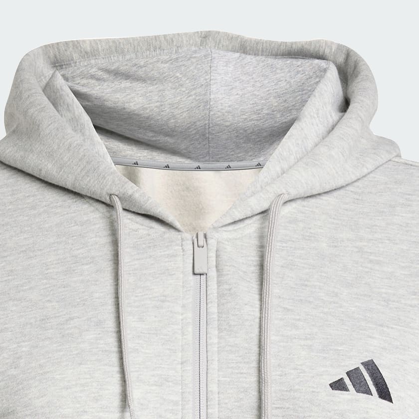 sedá Flísová mikina na zip Essentials se 3 proužky (velikost plus)