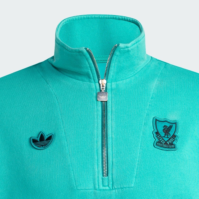groen Liverpool FC Terrace Icons Sweater met Halflange Rits