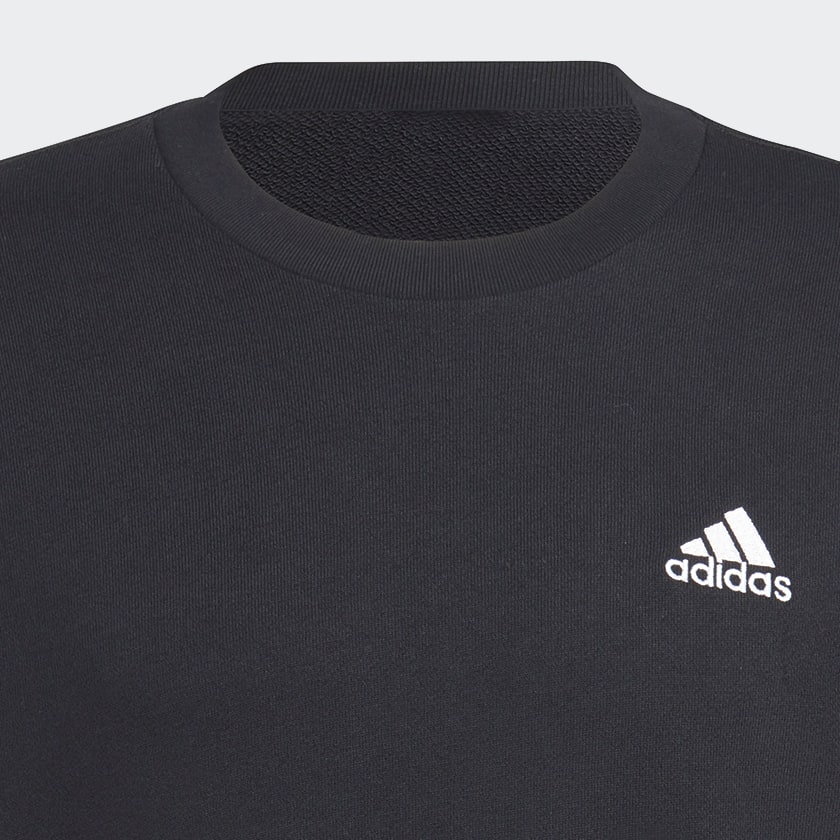 Black Essentials French Terry Embroidered Small Logo Sweatshirt