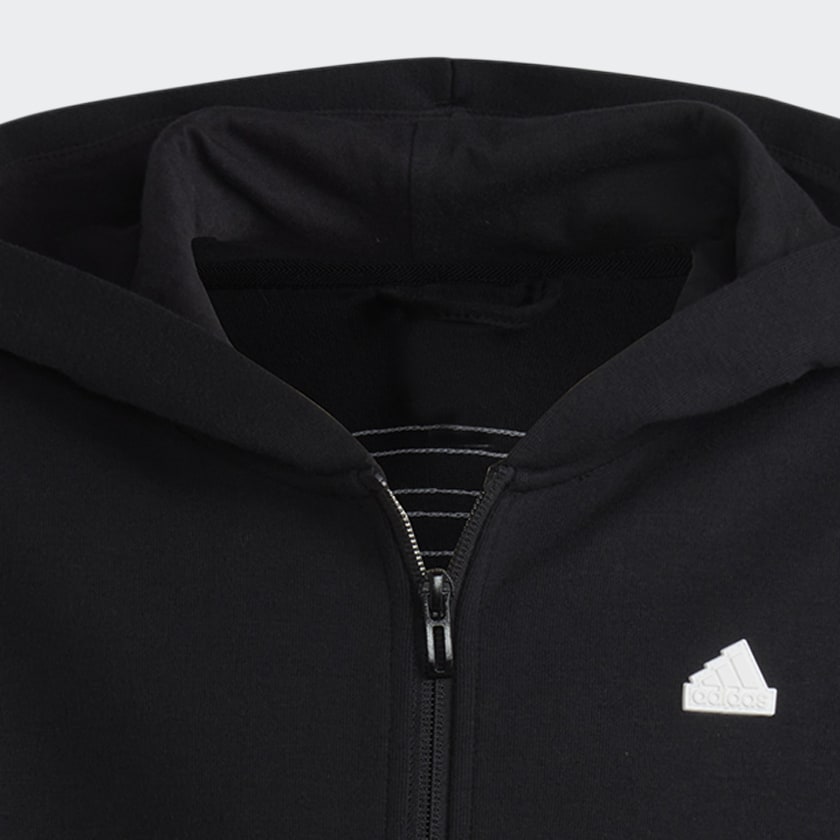 Black Future Icons 3-Stripes Full-Zip Hooded Track Top