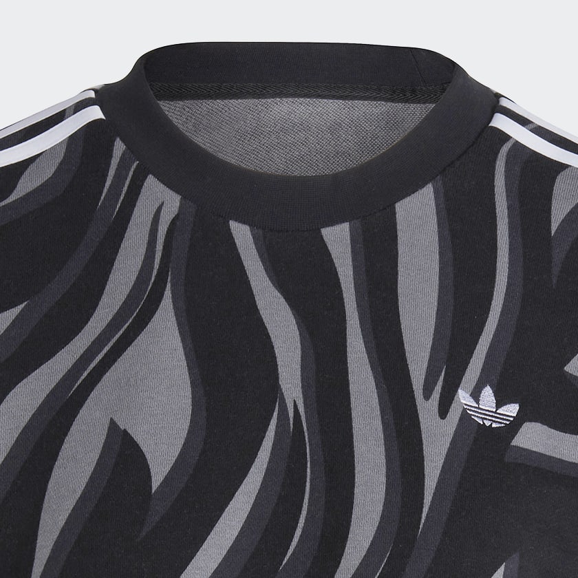 Schwarz Abstract Allover Animal Print Sweatshirt