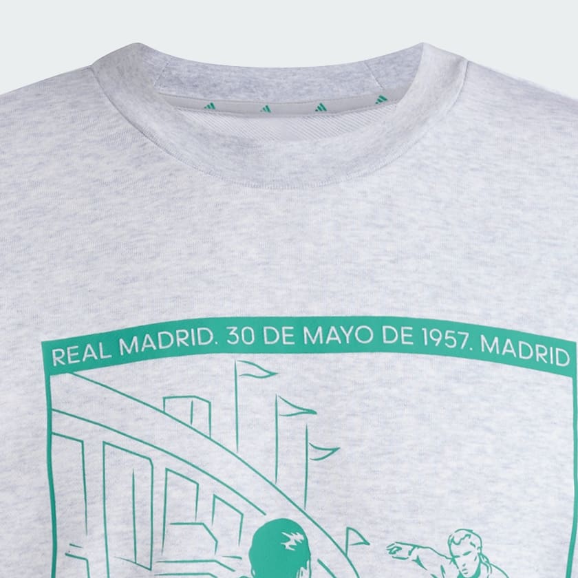 Szary Bluza Real Madrid Heritage Crew Sweat
