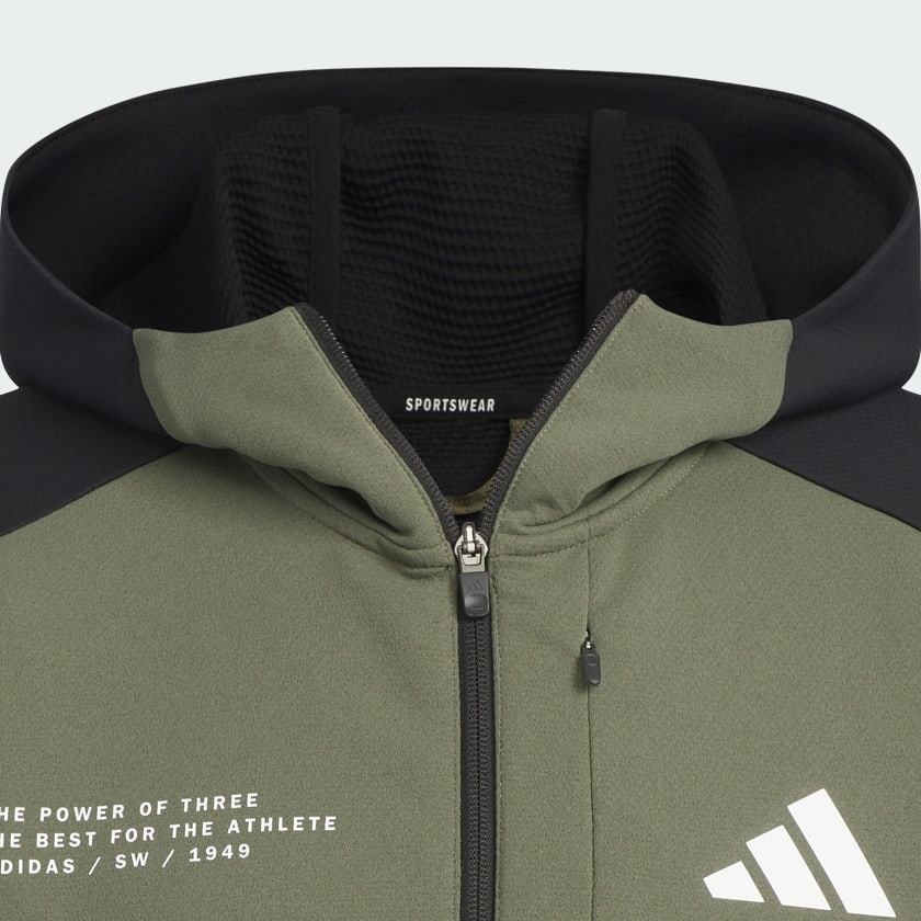 グリーン アディダスアダプテーション ダブルニット フード付きトラックジャケット