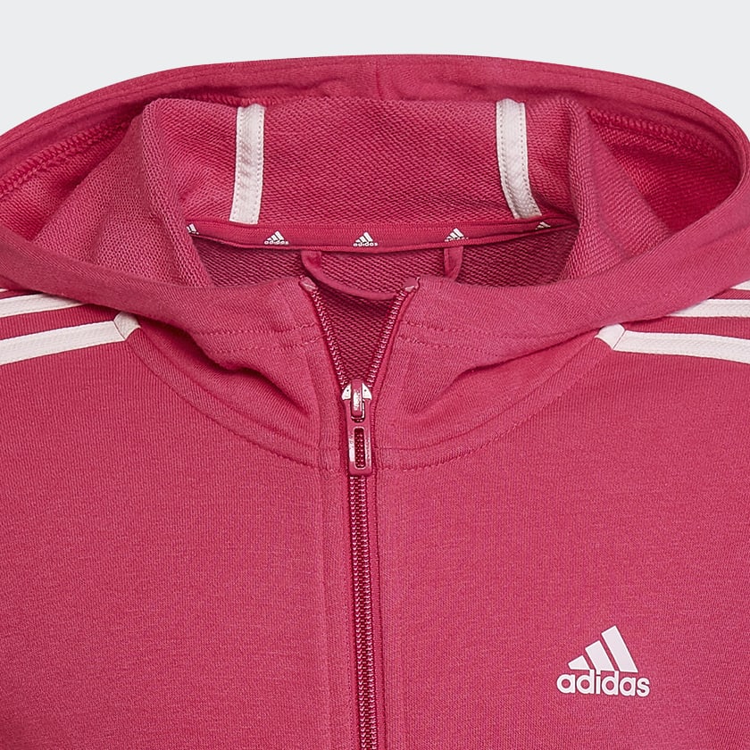 Rosa Sudadera con Gorro Essentials 3 Franjas