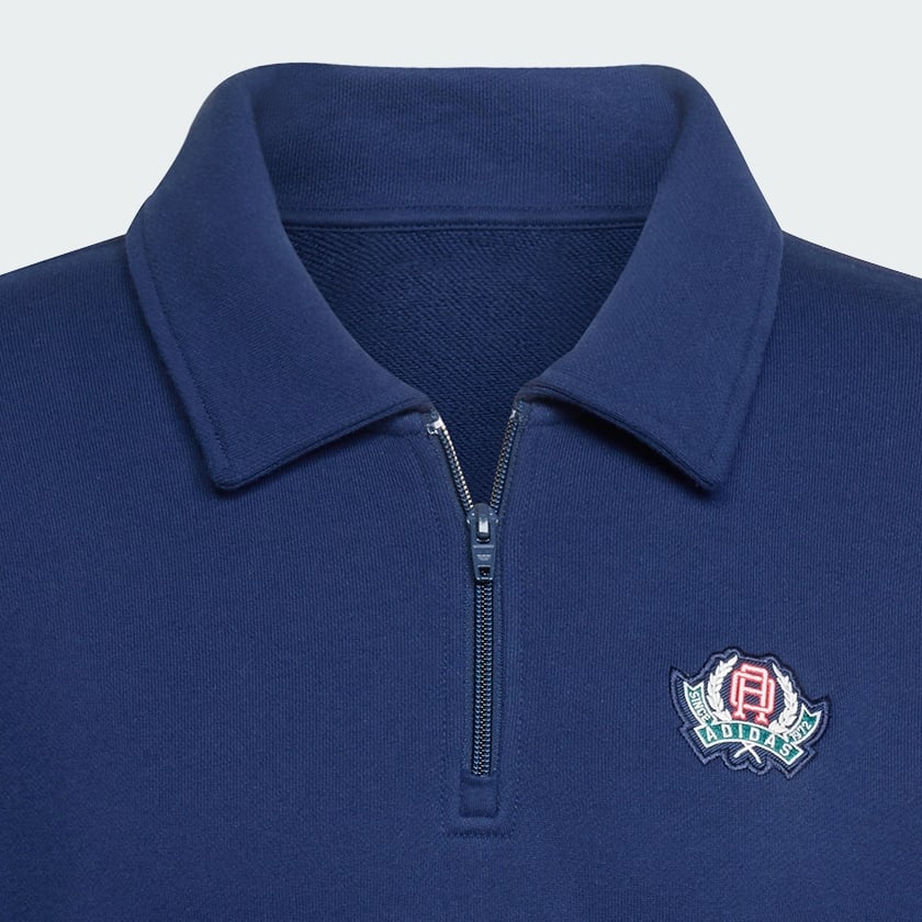 Blue Varsity Loose Half-Zip