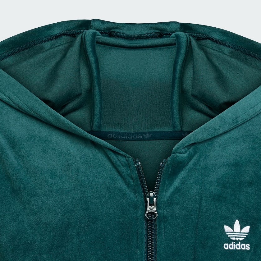 Πράσινο Velour Zip Hoodie