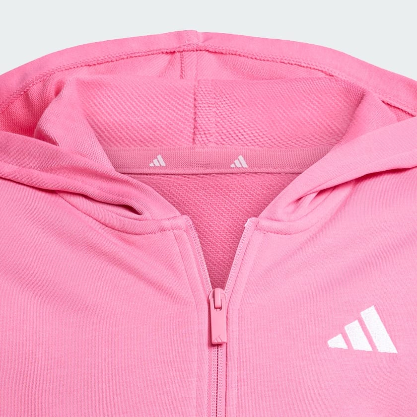 Rosa Casaco com Capuz Essentials – Criança