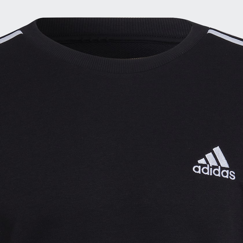 Preto Sweatshirt em Moletão 3-Stripes Essentials