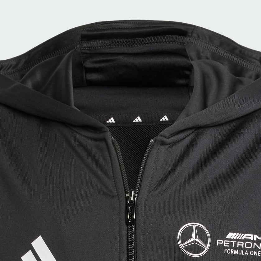 cerná MIKINA MERCEDES - AMG PETRONAS FORMULA ONE TEAM DNA FULL ZIP HOOD
