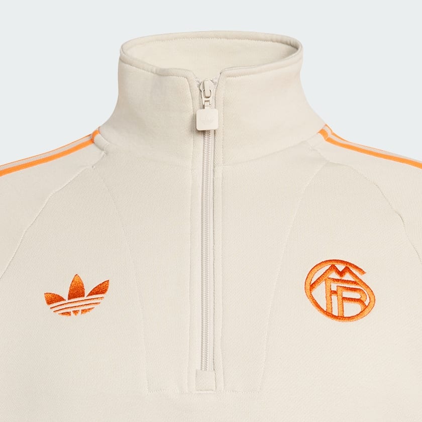 Beige FC Bayern Originals Half Zip Top