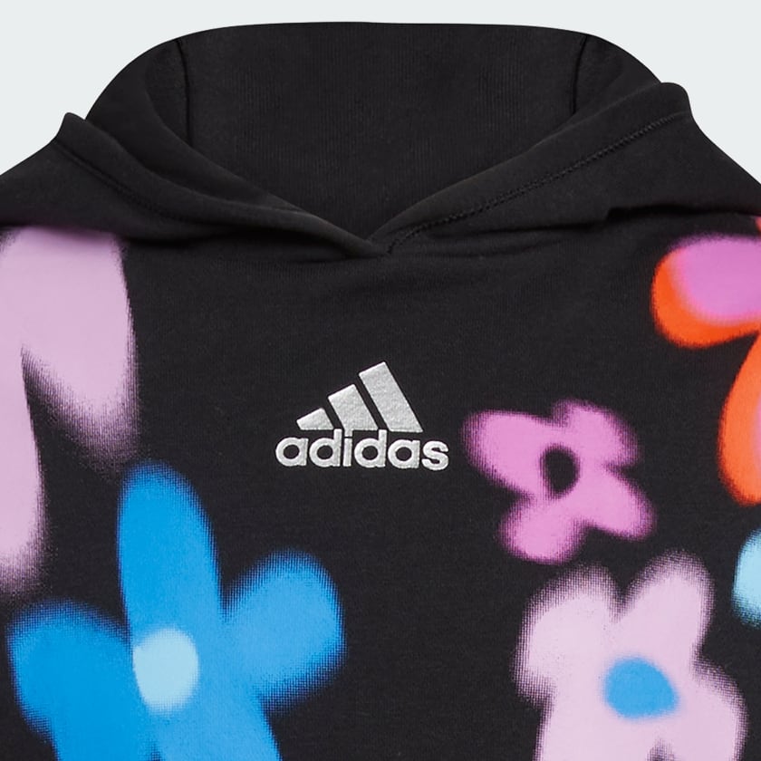 adidas Aura Graphic Pullover Hoodie - Black | Free Shipping with