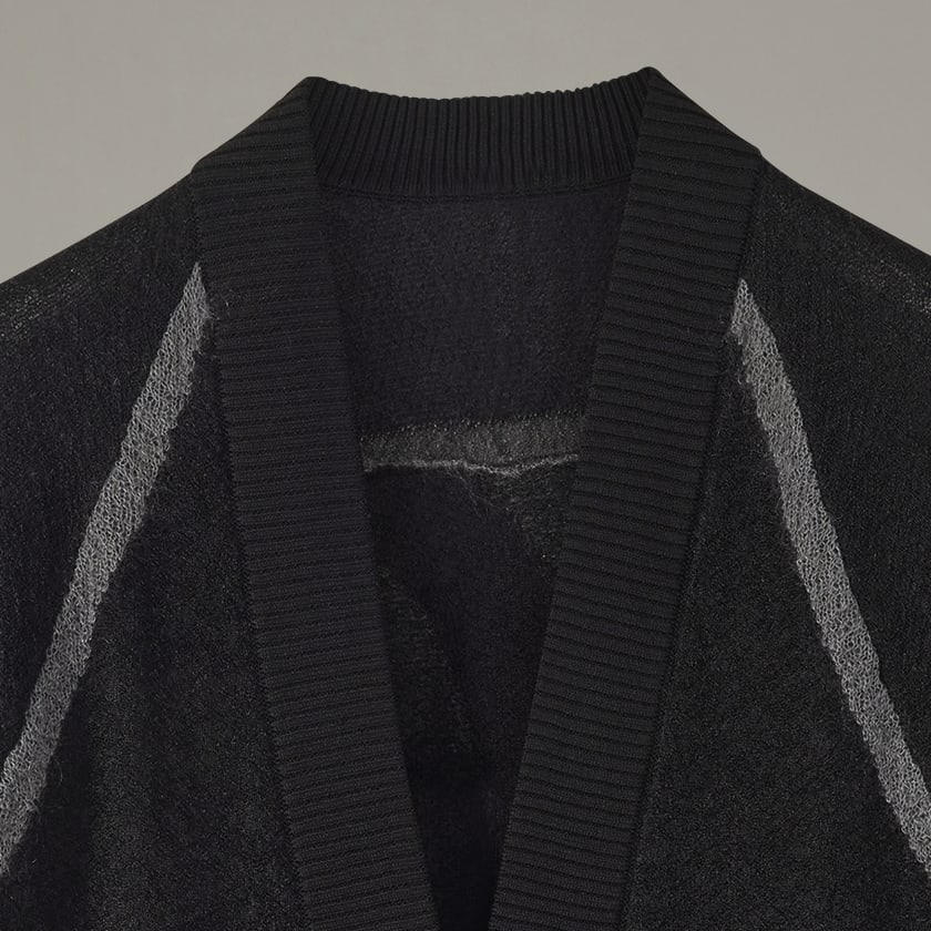 Svart Y-3 Classic Sheer Knit Cardigan