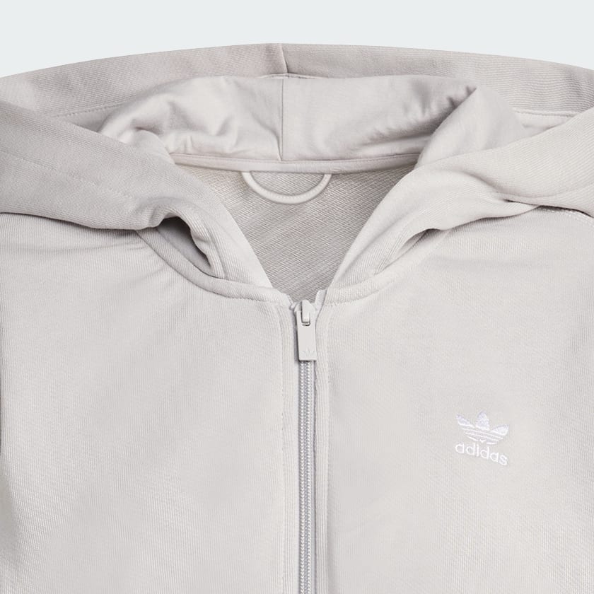 Cinza BLUSA CAPUZ MOLETOM ESSENTIALS ZÍPER