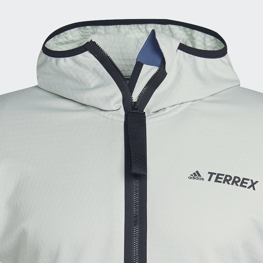 Zielony Terrex Tech Flooce Light Hooded Hiking Jacket