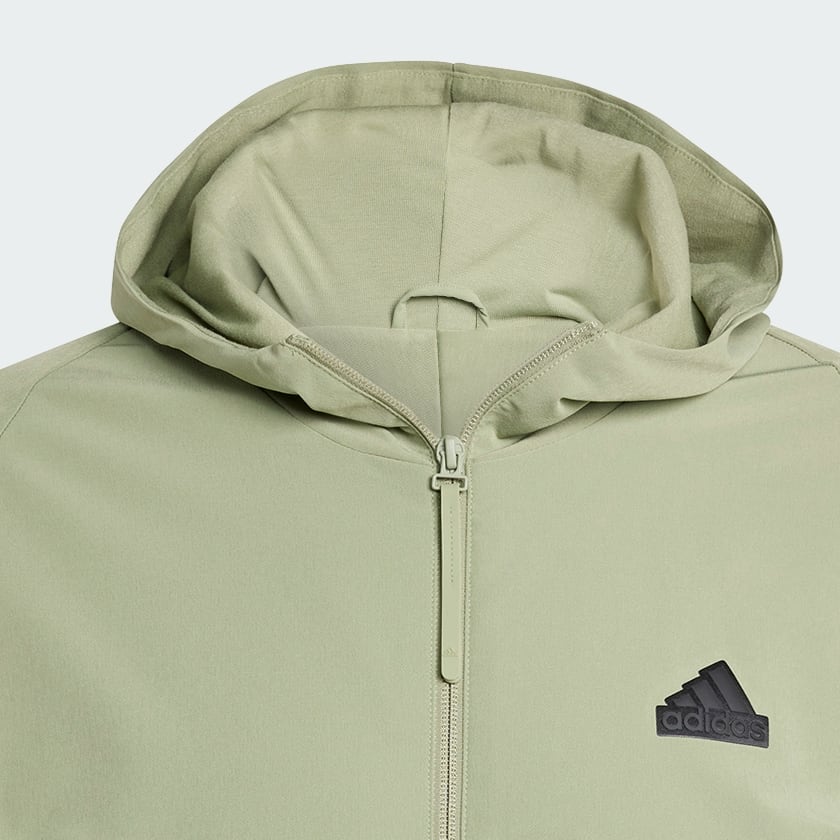 Verde Chaqueta Deportiva con Capucha Z.N.E. Tejida Cierre Frontal