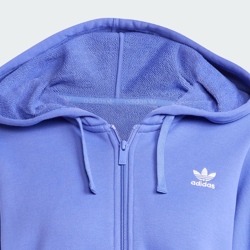 Blue Essentials Short Full-Zip French Terry Hoodie