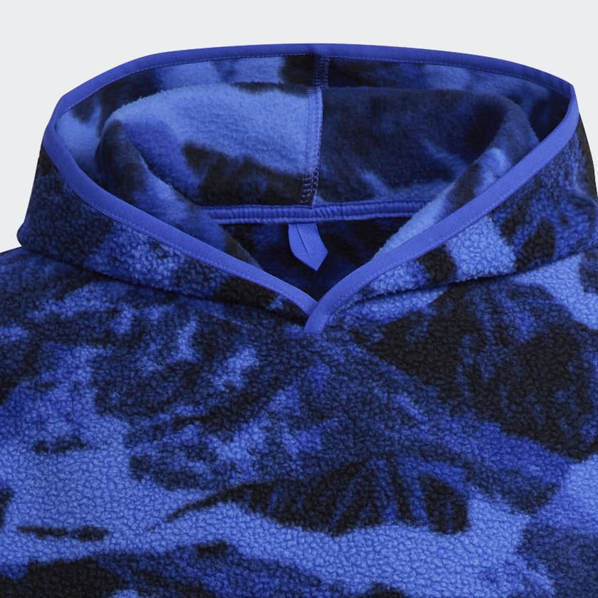 adidas Adventure Polar Fleece Allover Lifestyle - | Men\'s Hoodie US | Blue Print adidas