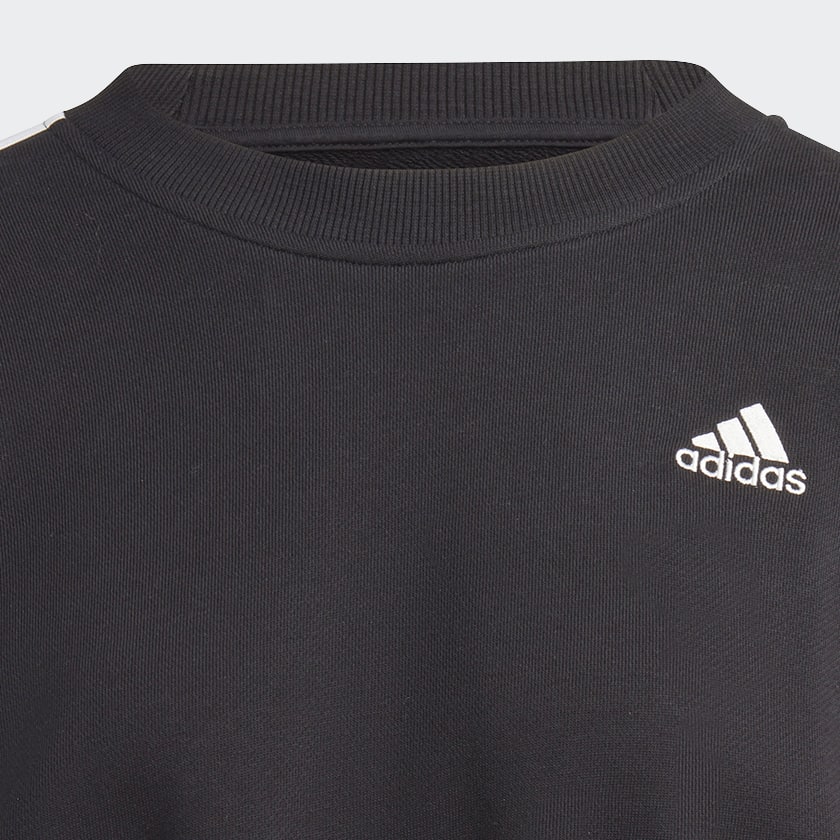 Svart Essentials 3-Stripes Crop Sweatshirt