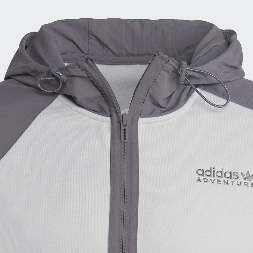 adidas Adventure Graphic Hoodie - Grey, Men's Lifestyle