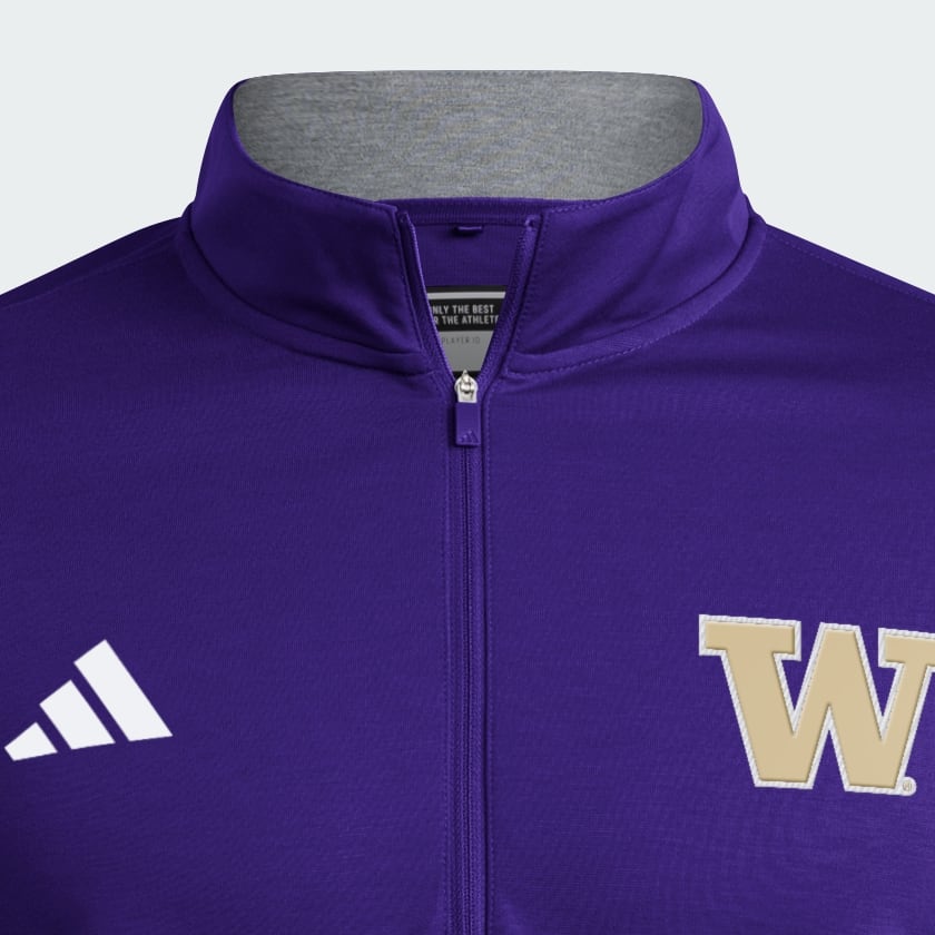 adidas Washington Huskies Coaches Elevated Golf Quaterzip