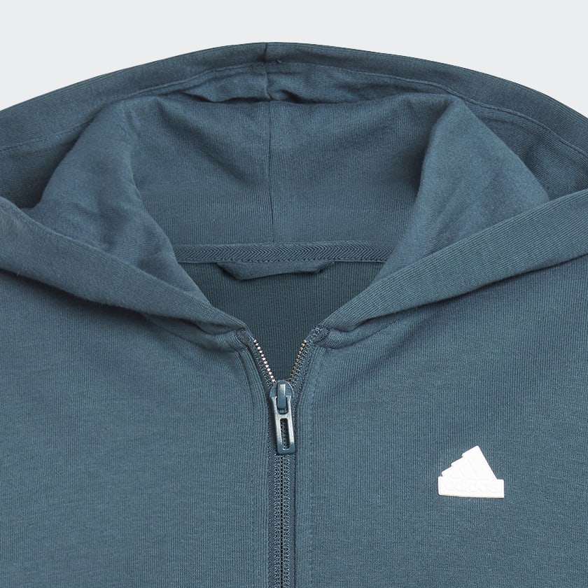 adidas Future Icons 3 Stripes Full Zip Hooded Track Top Turquoise adidas Thailand