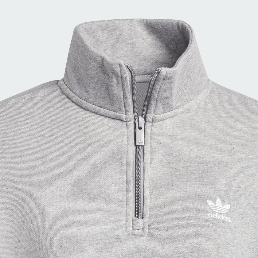 Grijs Essentials French Terry Sweatshirt met Halflange Rits