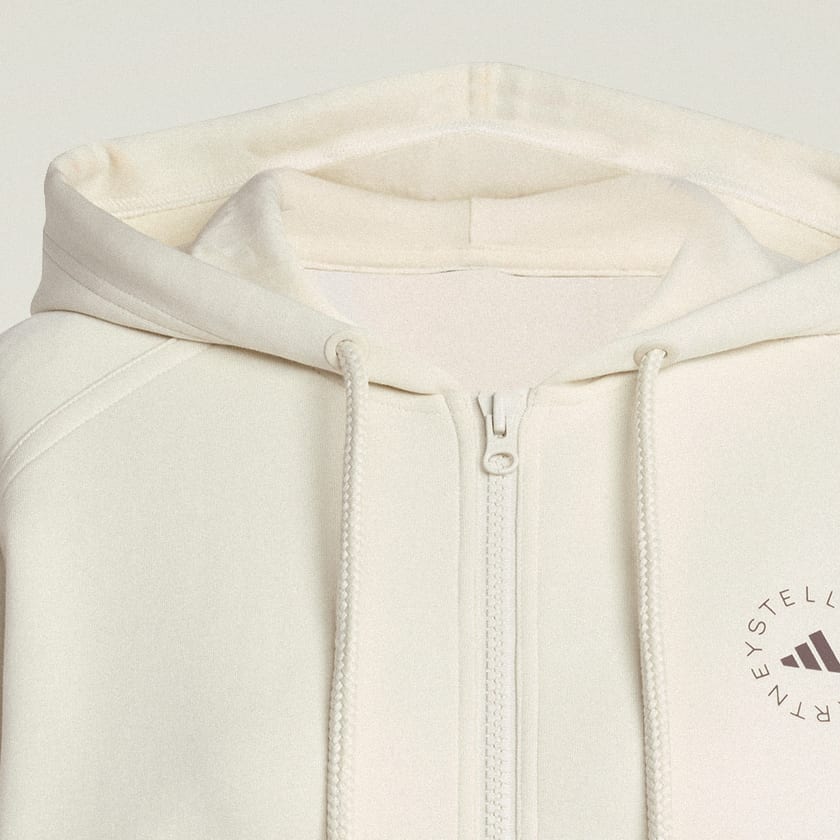 Beige Felpa con cappuccio adidas by Stella McCartney Full Zip