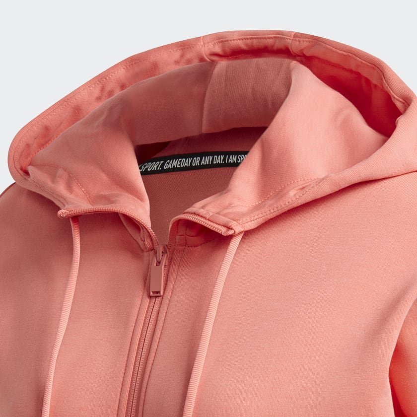 Rojo Buzo con Capucha 3 Rayas Doubleknit Full-Zip Scuba