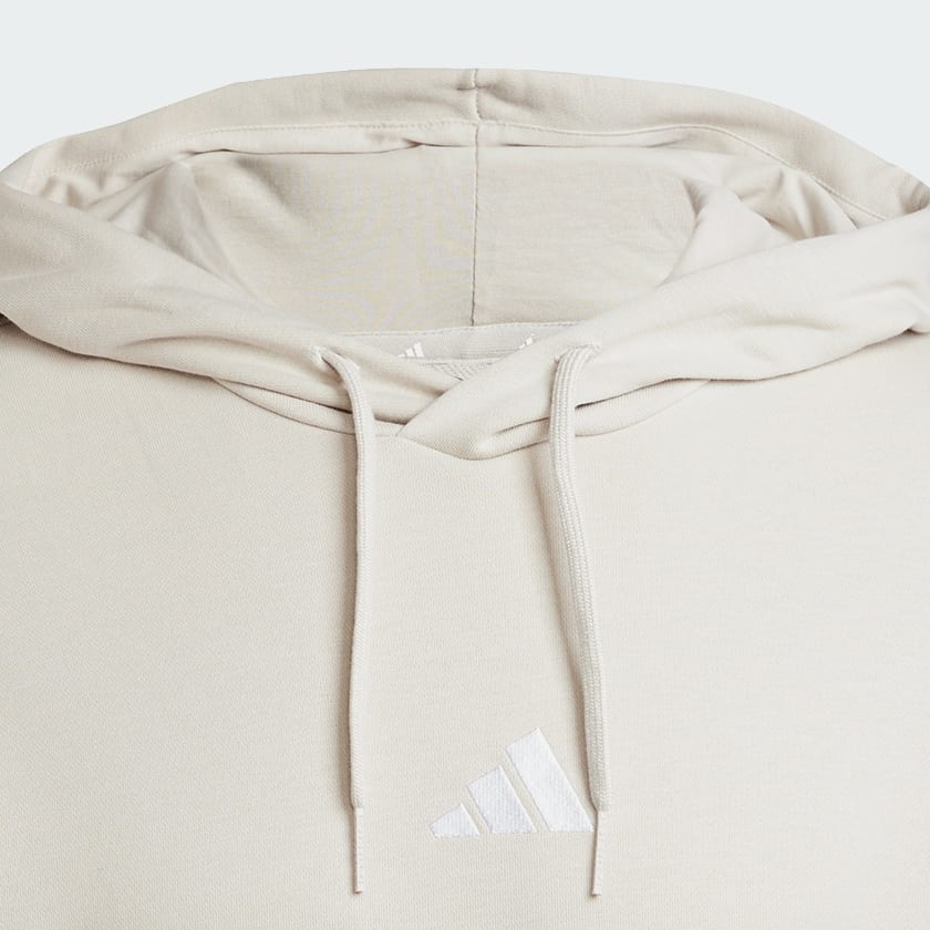 Bej Essentials 3-Stripes French Terry Kapüşonlu Üst